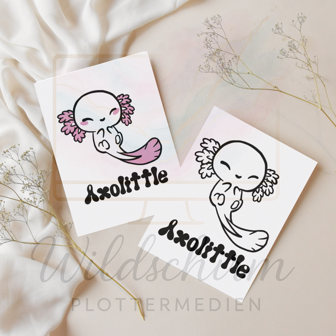 Axolittle – Süßes Axolotl Cartoon Motiv