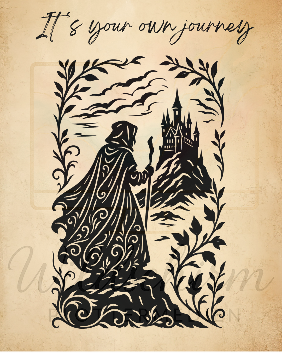 Der Vagabund – Mystischer Wanderer vor der Burg - Wanderer in front of the castle