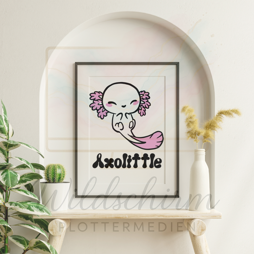 Axolittle – Süßes Axolotl Cartoon Motiv