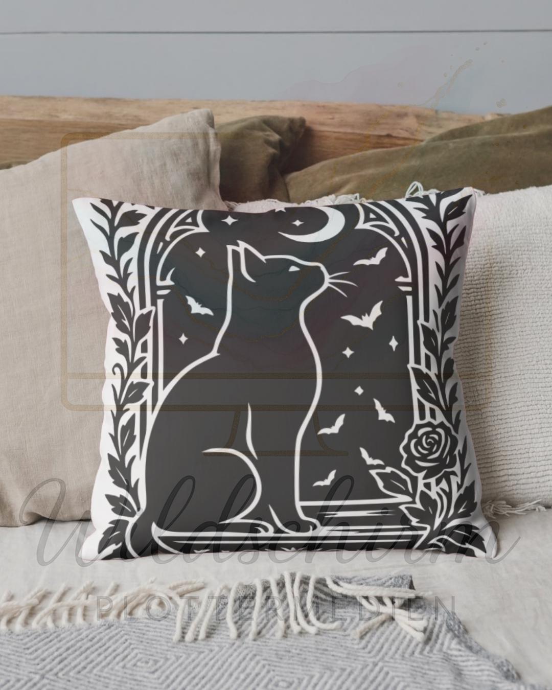 großes Katzenmotive auf einem Kissen
