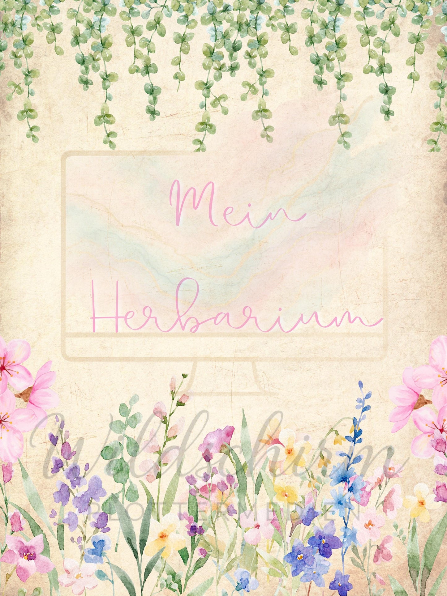 Herbarium Flower Blumen | A4 Druckvorlage Print 3 Seiten | Mein Herbarium PDF | Florales Botanical Journal