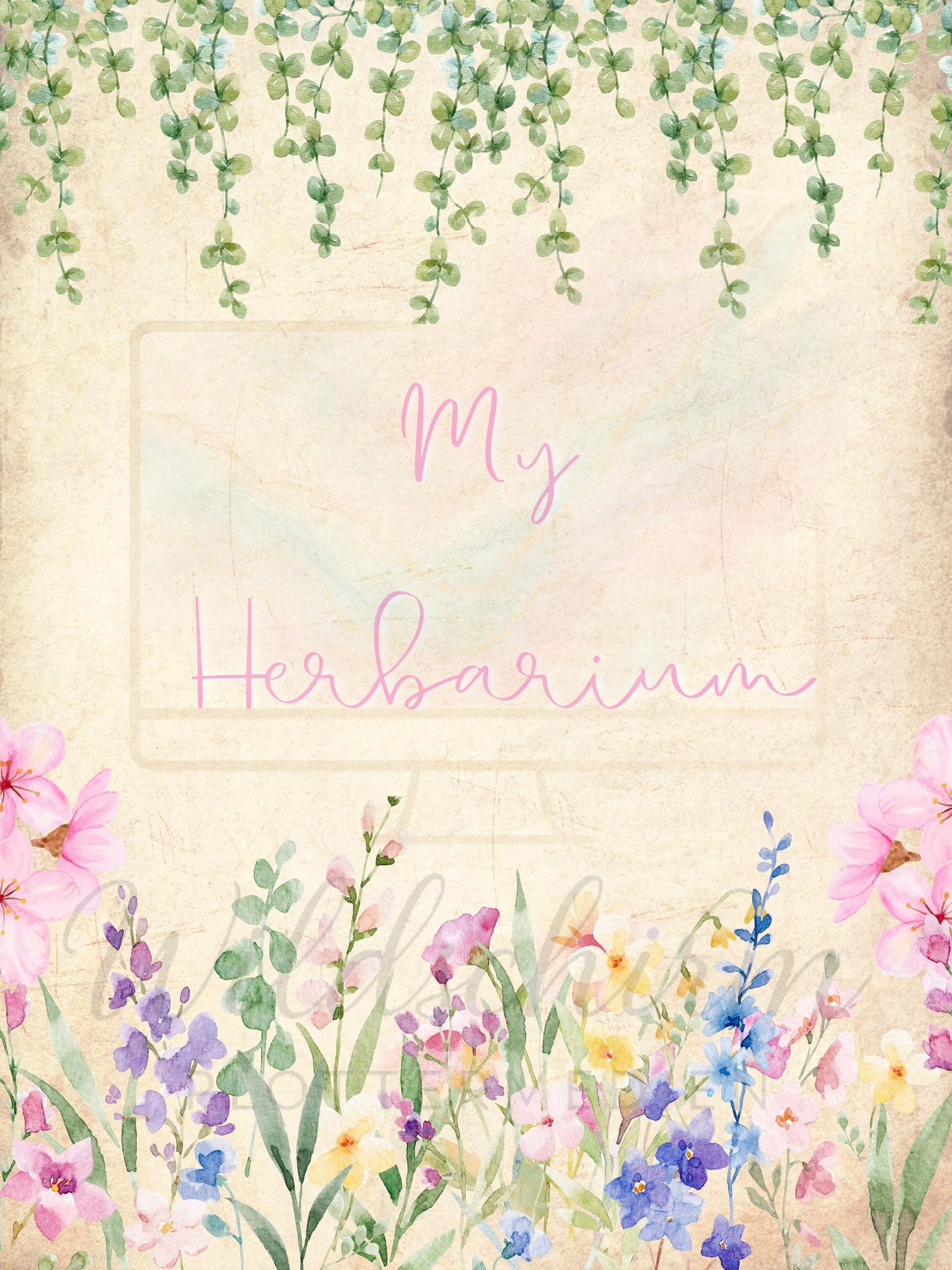 Herbarium Flower Blumen | A4 Druckvorlage Print 3 Seiten | Mein Herbarium PDF | Florales Botanical Journal
