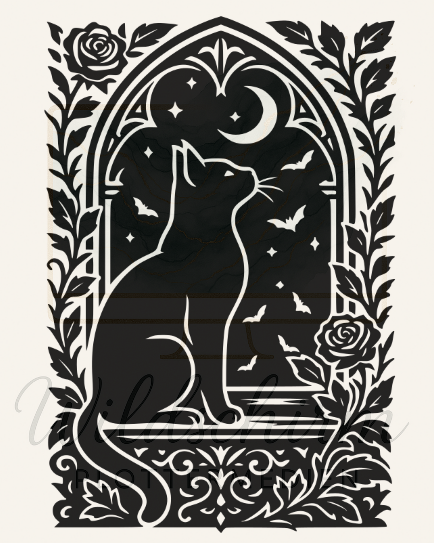 Die schwarze Katze im Mondlicht – Black Cat Moonlight
