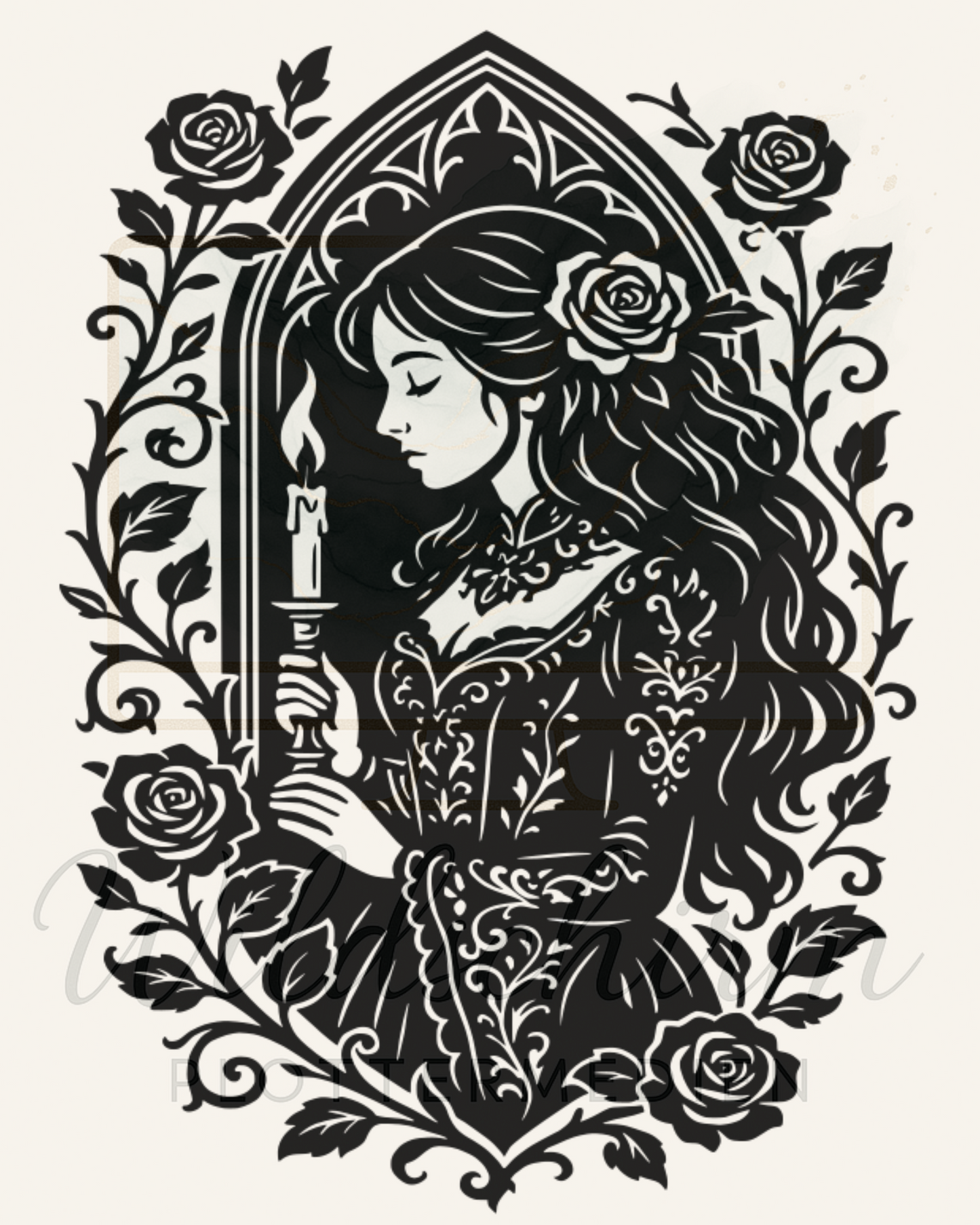 Die Rosenlady mit Kerze – Dark Romance Silhouette