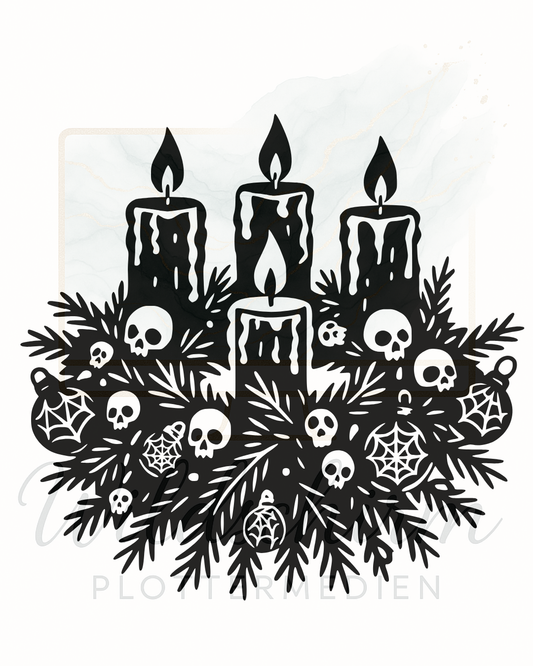 Gothic Advent – Kerzen & Tannenzweig Plotterdatei + STL
