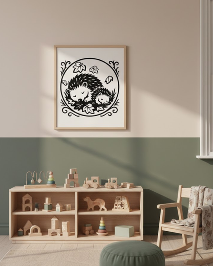 Herbst Igel – Handgezeichnete Plotterdatei