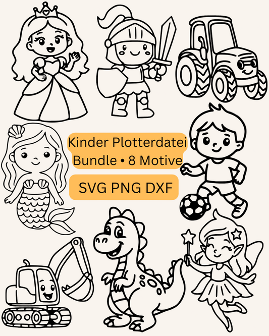 Kinder-Bundle – 8 handgezeichnete Plotterdateien