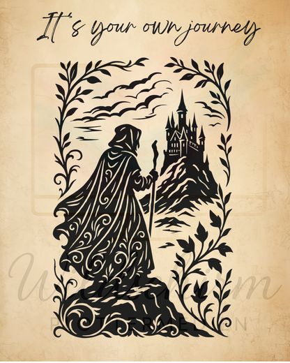Der Vagabund – Mystischer Wanderer vor der Burg - Wanderer in front of the castle