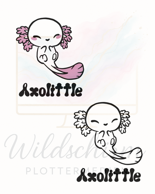 Axolittle – Süßes Axolotl Cartoon Motiv