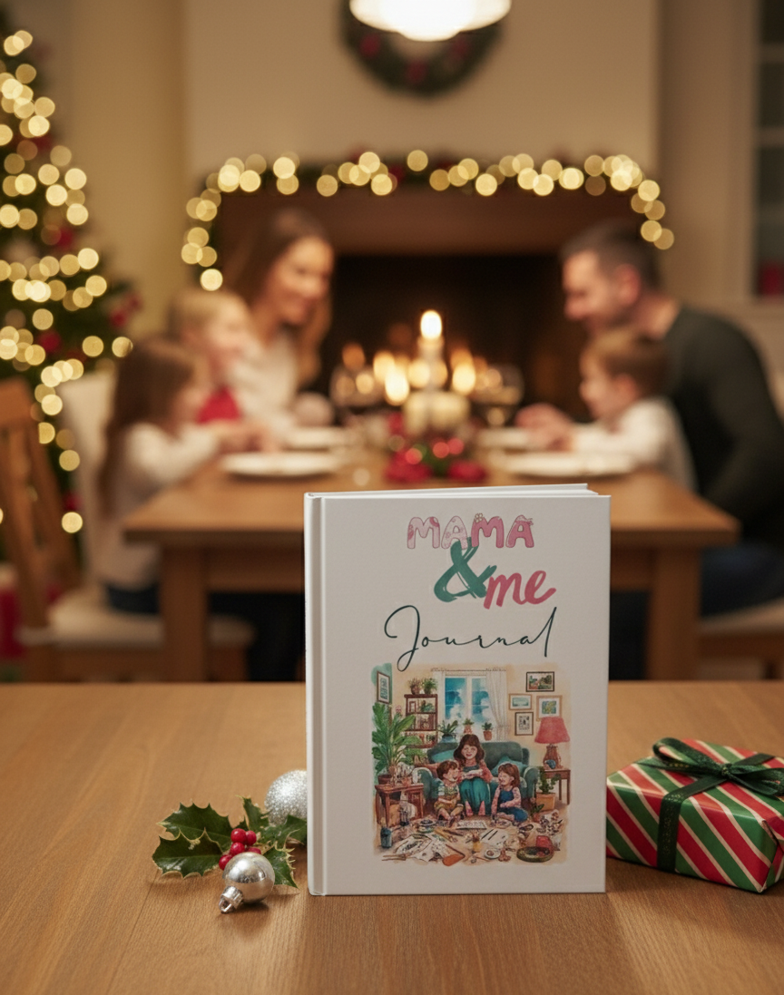 Familie basteln gemeinsam mit dem Mama & Ich Journal am Tisch – kreative Familienzeit