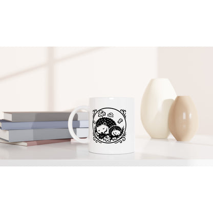 Nahaufnahme Igelpaar Design Keramiktasse