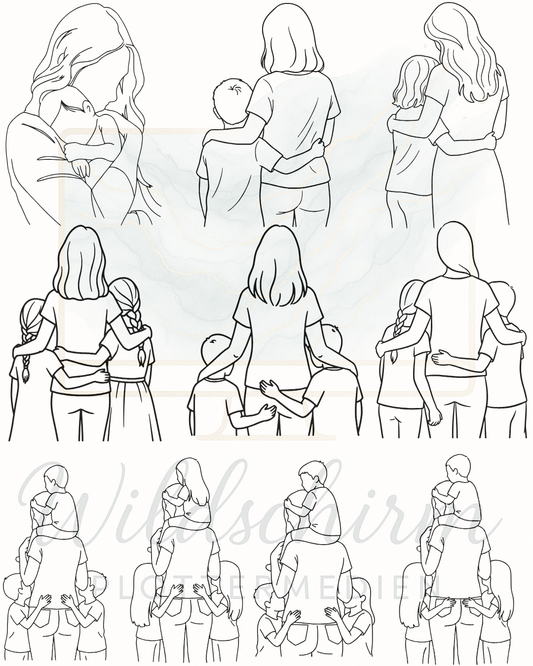 Mama & Kinder Rückenprint – Plotterdatei Bundle