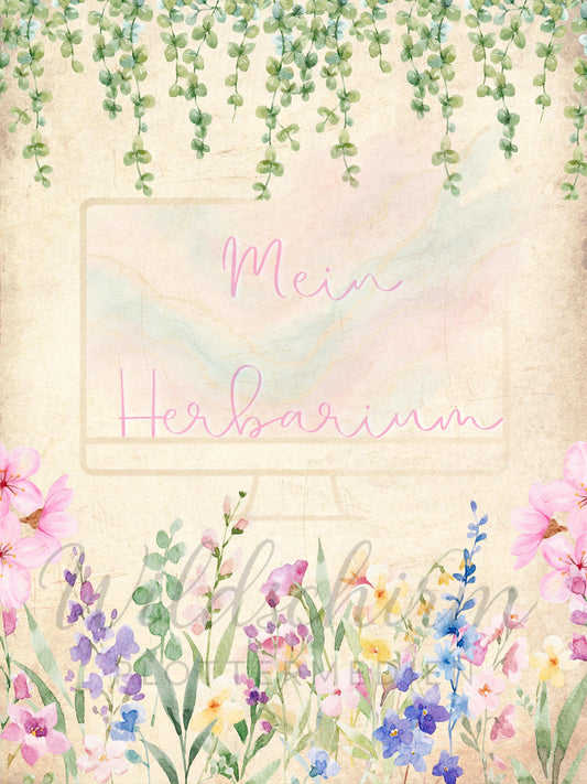 Herbarium Flower Blumen | A4 Druckvorlage Print 3 Seiten | Mein Herbarium PDF | Florales Botanical Journal