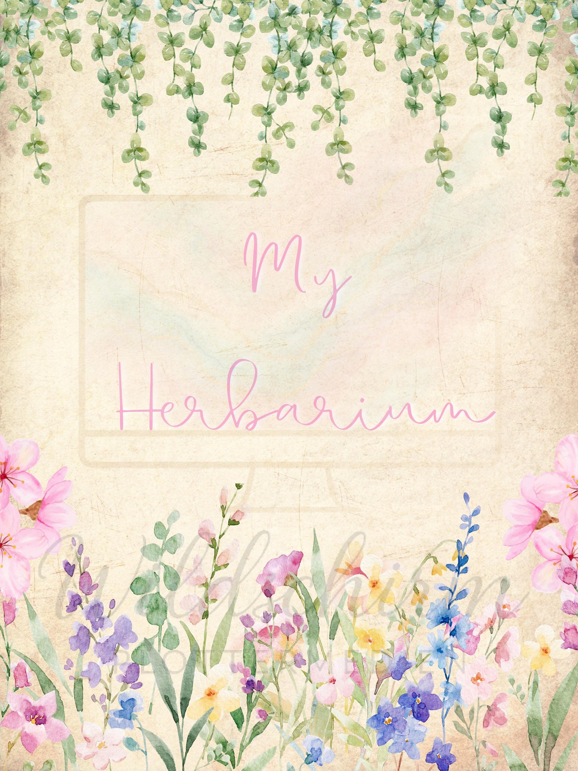 Herbarium Flower Blumen | A4 Druckvorlage Print 3 Seiten | Mein Herbarium PDF | Florales Botanical Journal
