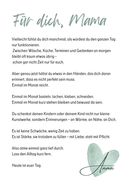 ein brief der autorin für Mams welche das buch kaufen mit lieben worten 