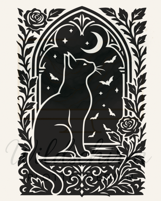 Die schwarze Katze im Mondlicht –  Black Cat Moonlight