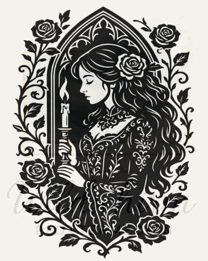Die Rosenlady mit Kerze – Dark Romance Silhouette
