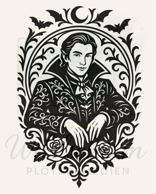 Gothic Vampir mit Rosen & Fledermäusen